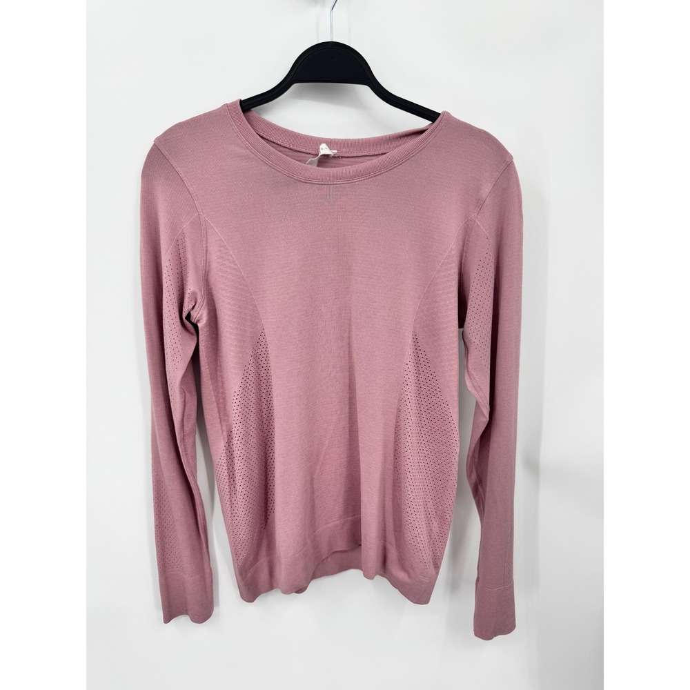 Lululemon Swiftly Tech Long Sleeve Women Size 8 Pink Mesh Vent Activewear